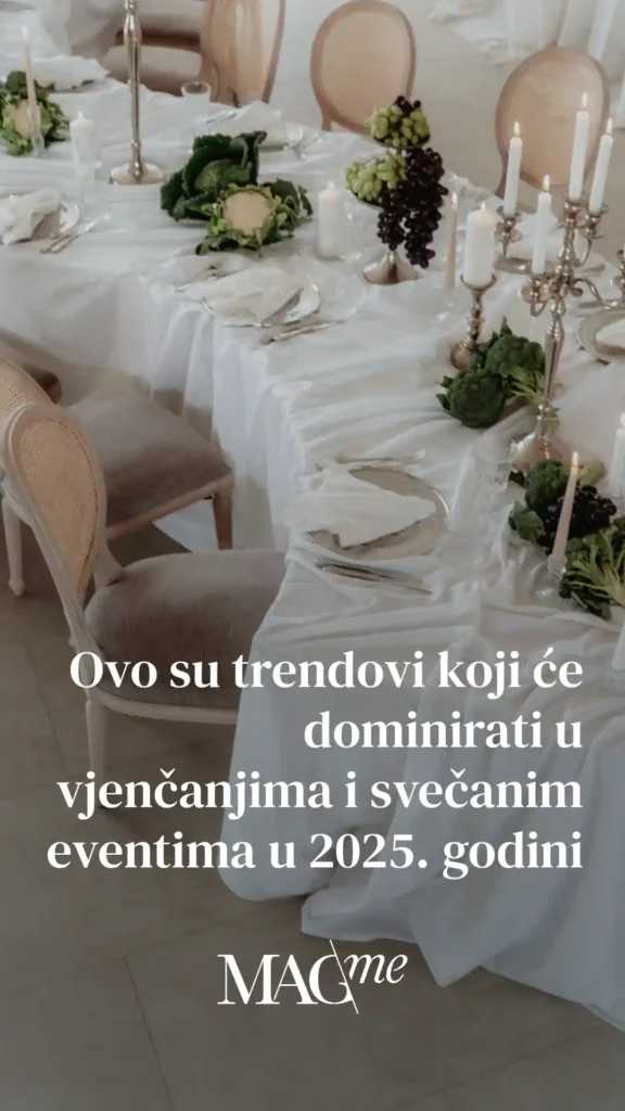 Elegant wedding table setting showcasing 2025 decor trends and premium catering services by Catering Majetic, as featured in MagMe media.
